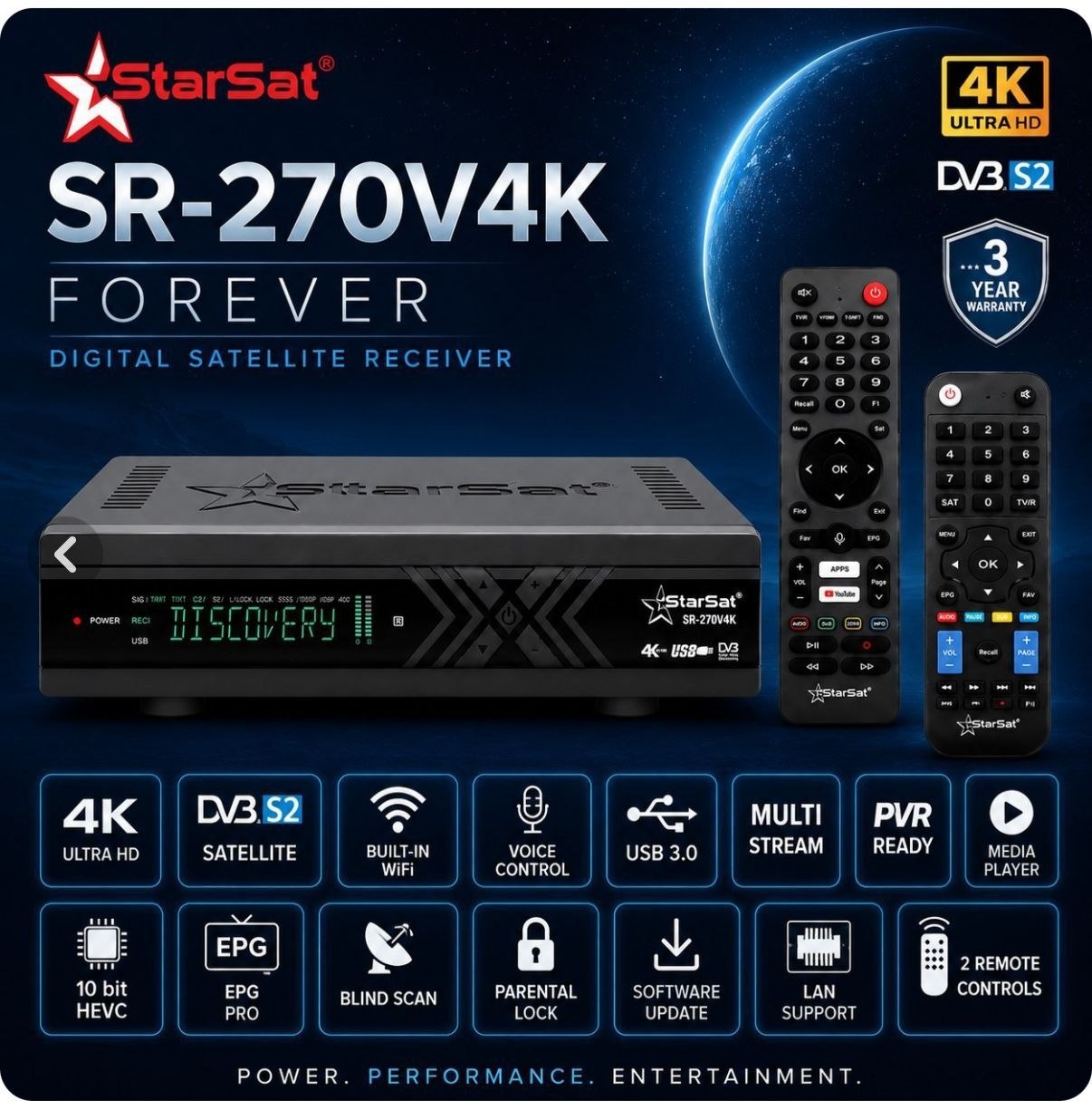 گیرنده استارست 4K مدل SR270
